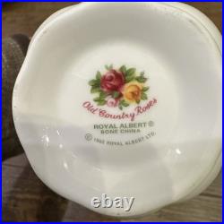 Royal Albert Old Country Roses China Teapot Cream Sugar Set 5pcs