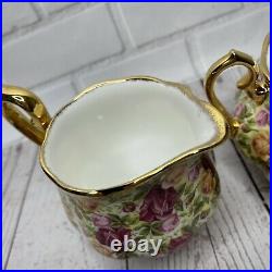 Royal Albert Old Country Roses Chintz Collection Creamer & Sugar 1999 Vintage