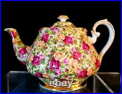Royal Albert Old Country Roses Chintz Collection Teapot, Teacups, Creamer, Sugar
