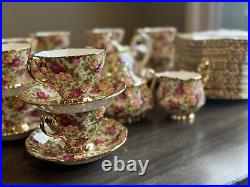 Royal Albert Old Country Roses Chintz Collection teaset 41 pc RARE