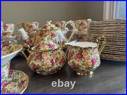 Royal Albert Old Country Roses Chintz Collection teaset 41 pc RARE