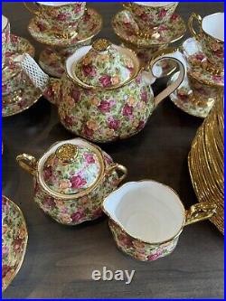 Royal Albert Old Country Roses Chintz Collection teaset 41 pc RARE