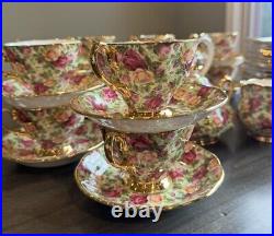 Royal Albert Old Country Roses Chintz Collection teaset 41 pc RARE