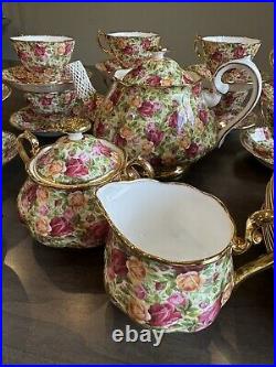 Royal Albert Old Country Roses Chintz Collection teaset 41 pc RARE