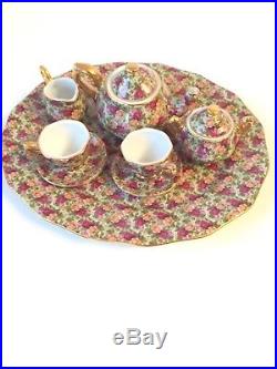 Royal Albert Old Country Roses Chintz Miniature Tea Set Teacups Teapot Sugar Etc