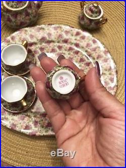 Royal Albert Old Country Roses Chintz Miniature Tea Set Teapot Sugar Creamer