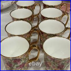 Royal Albert Old Country Roses Chintz Porcelain Mugs Set of 8 Floral 1999