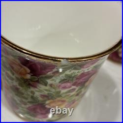 Royal Albert Old Country Roses Chintz Porcelain Mugs Set of 8 Floral 1999