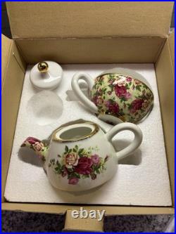 Royal Albert Old Country Roses Chintz Tea For One Teapot With Cup & Saucer