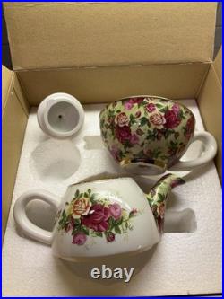 Royal Albert Old Country Roses Chintz Tea For One Teapot With Cup & Saucer