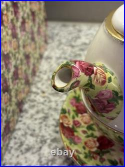Royal Albert Old Country Roses Chintz Tea For One Teapot With Cup & Saucer
