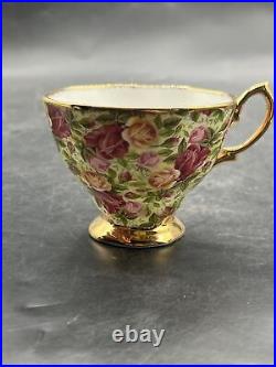 Royal Albert Old Country Roses Chintz Teacup Cup Saucers England 1999