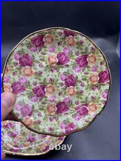Royal Albert Old Country Roses Chintz Teacup Cup Saucers England 1999