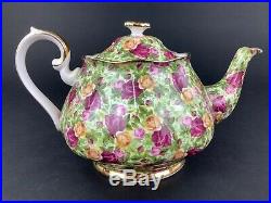 Royal Albert Old Country Roses Chintz Teapot Creamer Sugar Bowl Set England