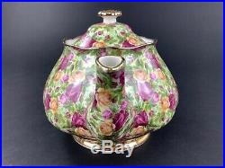 Royal Albert Old Country Roses Chintz Teapot Creamer Sugar Bowl Set England