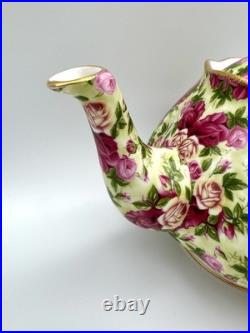 Royal Albert Old Country Roses Chintz Teapot, Creamer, Sugar & Tray, Set of 4
