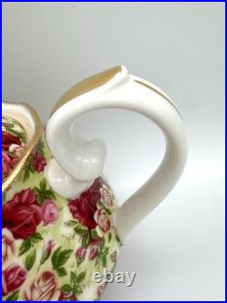 Royal Albert Old Country Roses Chintz Teapot, Creamer, Sugar & Tray, Set of 4