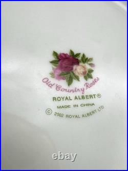 Royal Albert Old Country Roses Chintz Teapot, Creamer, Sugar & Tray, Set of 4