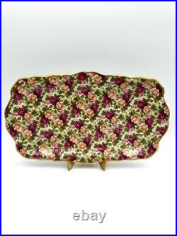 Royal Albert Old Country Roses Chintz Teapot, Creamer, Sugar & Tray, Set of 4