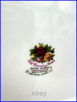 Royal Albert Old Country Roses Chintz Teapot, Creamer, Sugar & Tray, Set of 4