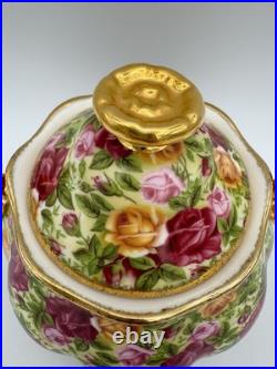 Royal Albert Old Country Roses Chintz Teapot, Creamer, Sugar & Tray, Set of 4