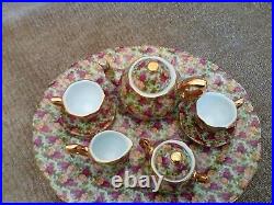 Royal Albert Old Country Roses Chinz Miniature Tea Set