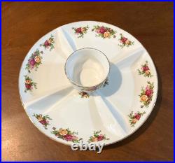 Royal Albert Old Country Roses Chip And Dip Tray With Bowl