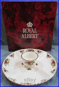 Royal Albert Old Country Roses Chip & Dip Set Snack Server Platter Tray Bowl NEW