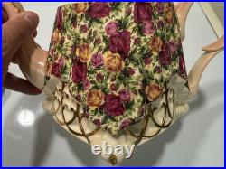 Royal Albert Old Country Roses Chitz Large Teapot Ceramic Paul Cardew 1996 EUC