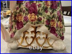 Royal Albert Old Country Roses Chitz Large Teapot Ceramic Paul Cardew 1996 EUC