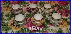 Royal Albert Old Country Roses Chrismtas Ornaments 6 Miniature Teacups