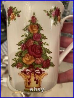 Royal Albert Old Country Roses Christmas Accents Mugs Set Of Four
