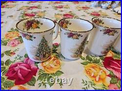 Royal Albert Old Country Roses Christmas Magic Four Mugs