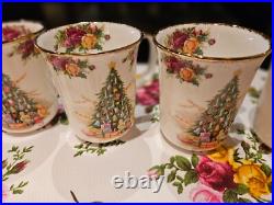 Royal Albert Old Country Roses Christmas Magic Four Mugs Royal Albert Old Country Roses Christmas Magic Four Mugs