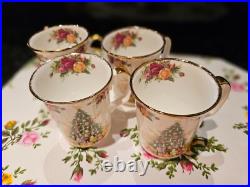 Royal Albert Old Country Roses Christmas Magic Four Mugs Royal Albert Old Country Roses Christmas Magic Four Mugs