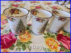 Royal Albert Old Country Roses Christmas Magic Four Mugs