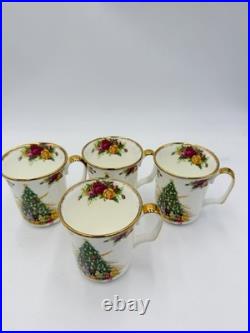 Royal Albert Old Country Roses Christmas Magic Porcelain England Coffee Mugs Set Royal Albert Old Country Roses Christmas Magic Porcelain England Coffee Mugs Set