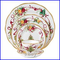 Royal Albert Old Country Roses Christmas Tree 20Pc China Set, Service for 4