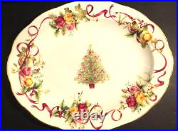 Royal Albert Old Country Roses Christmas Tree Oval Medium Platter 13 WithTag
