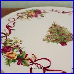 Royal Albert Old Country Roses Christmas Tree Porcelain Cake Stand Glossy Engla
