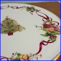 Royal Albert Old Country Roses Christmas Tree Porcelain Cake Stand Glossy Engla