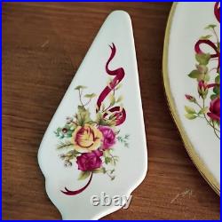 Royal Albert Old Country Roses Christmas Tree Porcelain Cake Stand Glossy Engla