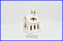 Royal Albert Old Country Roses Church Tealight Night Light up Snowy Chapel