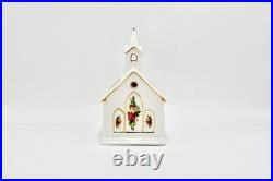Royal Albert Old Country Roses Church Tealight Night Light up Snowy Chapel