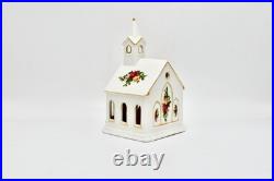 Royal Albert Old Country Roses Church Tealight Night Light up Snowy Chapel