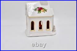 Royal Albert Old Country Roses Church Tealight Night Light up Snowy Chapel