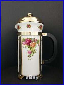 Royal Albert Old Country Roses Coffee Maker French Press Rare cafetiere pot