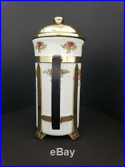 Royal Albert Old Country Roses Coffee Maker French Press Rare cafetiere pot