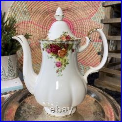 Royal Albert Old Country Roses Coffee Pot1st Quality Large Size Exc+++ Royal Albert Old Country Roses Coffee Pot1st Quality Large Size Exc+++