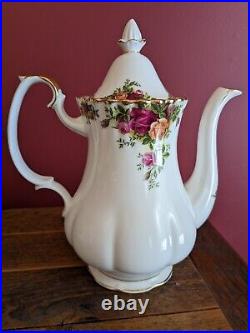 Royal Albert Old Country Roses Coffee Set with Coffee pot, Creamer, Sugar New